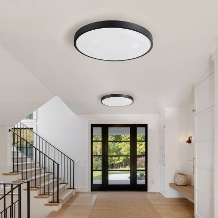 Brilagi - Luminária de teto LED regulável GLASS POOL DOUBLE LED/80W/230V 3000-6000K 60 cm preta + controlo remoto