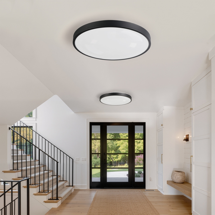 Brilagi - Luminária de teto LED regulável GLASS POOL DOUBLE LED/80W/230V 3000-6000K 60 cm preta + controlo remoto