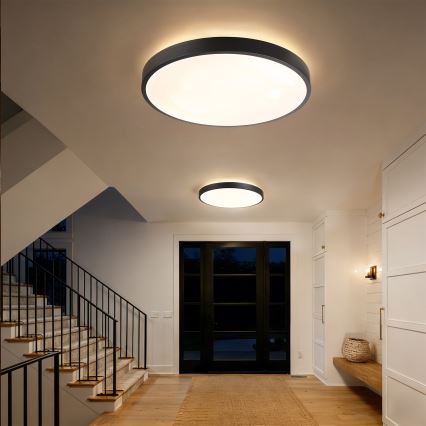 Brilagi - Luminária de teto LED regulável GLASS POOL DOUBLE LED/80W/230V 3000-6000K 60 cm preta + controlo remoto