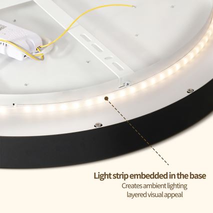 Brilagi - Luminária de teto LED regulável GLASS POOL DOUBLE LED/80W/230V 3000-6000K 60 cm preta + controlo remoto