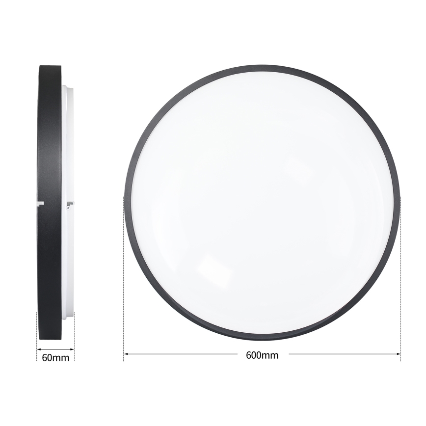 Brilagi - Luminária de teto LED regulável GLASS POOL DOUBLE LED/80W/230V 3000-6000K 60 cm preta + controlo remoto