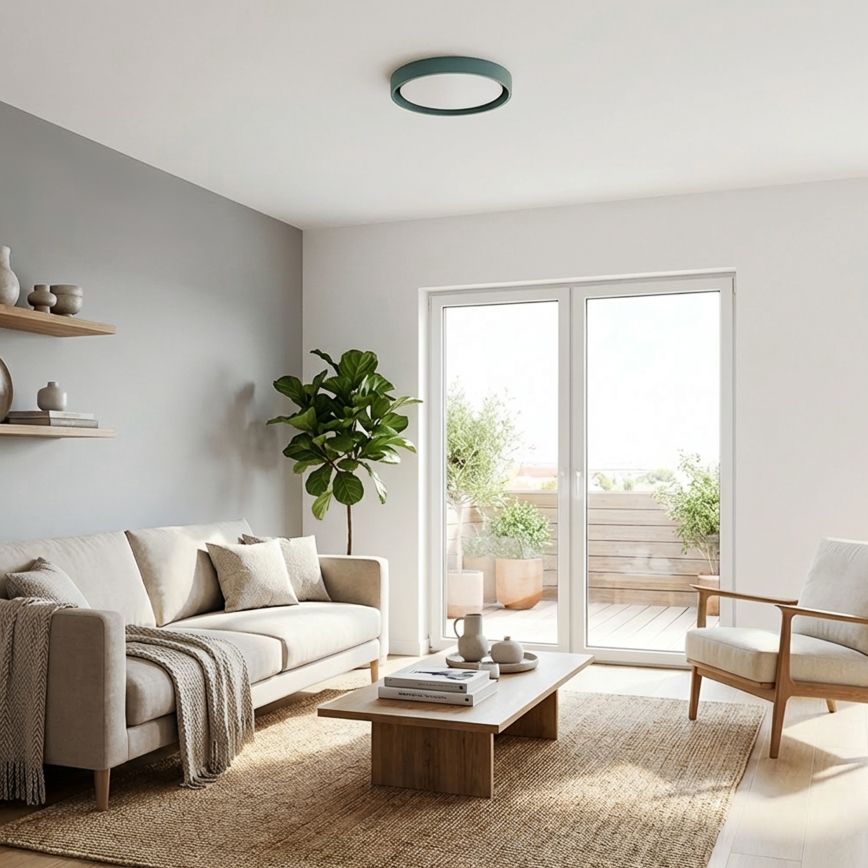 Brilagi - Candeeiro de teto LED regulável MATTEO LED/48W/230V 3000-6500K Ø 41 cm verde + controlo remoto