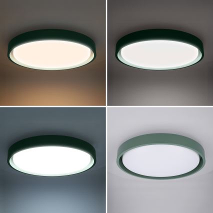 Brilagi - Candeeiro de teto LED regulável MATTEO LED/48W/230V 3000-6500K Ø 41 cm verde + controlo remoto