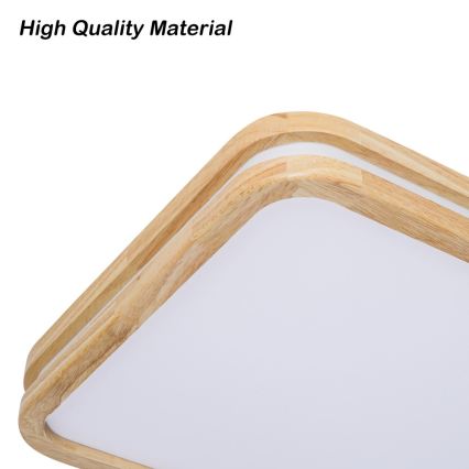 Brilagi - Candeeiro de tecto LED dimerizável MOLINA SQUARE LED/128W/230V 3000-6000K carvalho 90x60 cm + controlo remoto
