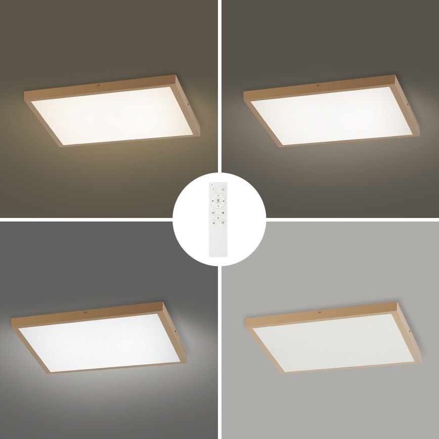 Brilagi - Candeeiro de tecto para casa de banho LED dimerizável FRAME SMART LED/50W/230V 60x60 cm 3000-6000K IP44 bege + comando remoto