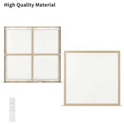 Brilagi - Candeeiro de tecto para casa de banho LED dimerizável FRAME SMART LED/50W/230V 60x60 cm 3000-6000K IP44 bege + comando remoto