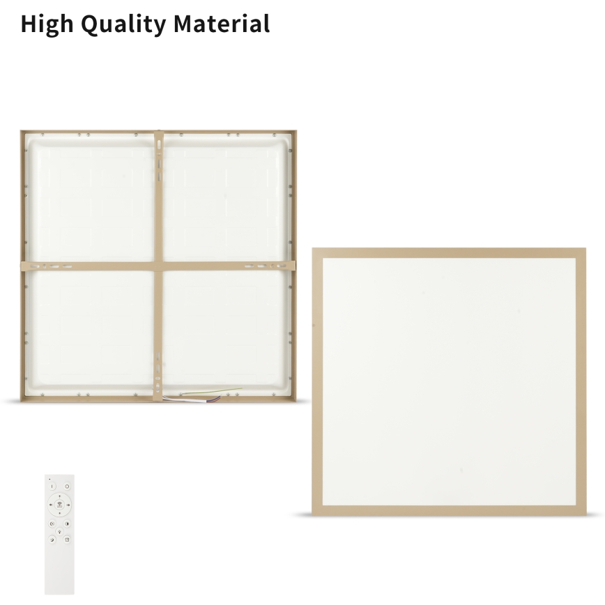 Brilagi - Candeeiro de tecto para casa de banho LED dimerizável FRAME SMART LED/50W/230V 60x60 cm 3000-6000K IP44 bege + comando remoto