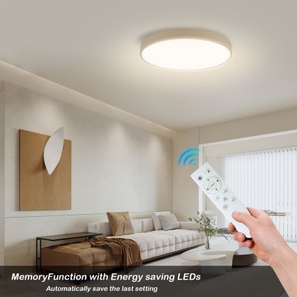 Brilagi - Luminária de tecto LED regulável POOL SMART LED/60W/230V 3000-6000K Ø 50 cm Wi-Fi Tuya bege + controlo remoto