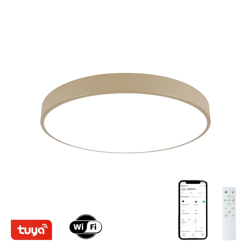Brilagi - Luminária de tecto LED regulável POOL SMART LED/60W/230V 3000-6000K Ø 50 cm Wi-Fi Tuya bege + controlo remoto
