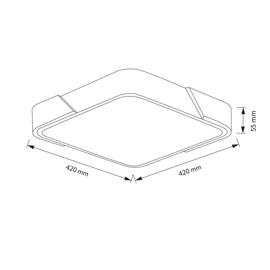 Brilagi - Candeeiro de teto LED regulável PILANA LED/48W/230V 3000-6500K carvalho/branco 42x42 cm + comando remoto