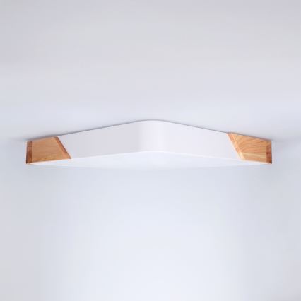 Brilagi - Candeeiro de teto LED regulável PILANA LED/48W/230V 3000-6500K carvalho/branco 42x42 cm + comando remoto