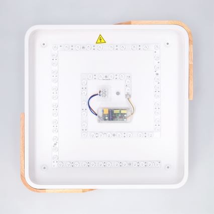 Brilagi - Candeeiro de teto LED regulável PILANA LED/48W/230V 3000-6500K carvalho/branco 42x42 cm + comando remoto