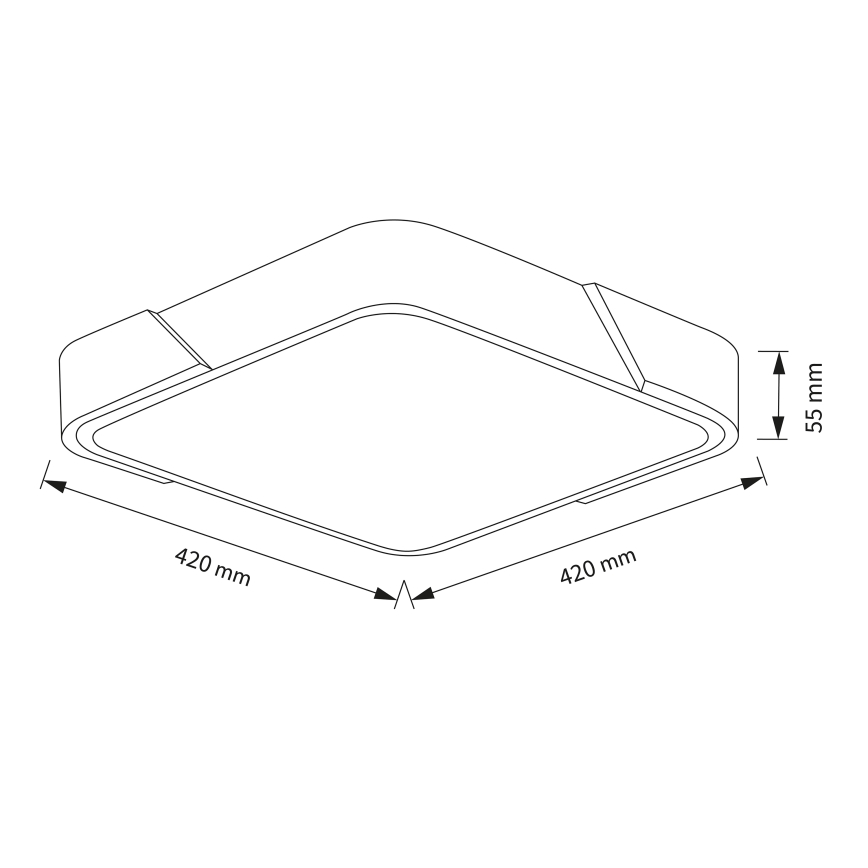 Brilagi - Candeeiro de teto LED regulável PILANA LED/48W/230V 3000-6500K carvalho/branco 42x42 cm + comando remoto