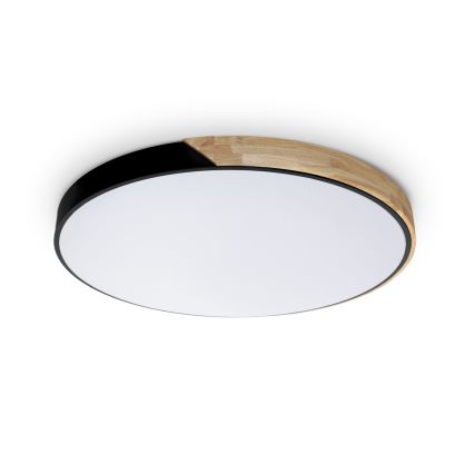 Brilagi - Candeeiro de tecto LED regulável PILANA LED/72W/230V 3000-6500K carvalho/preto Ø 80 cm + controlo remoto