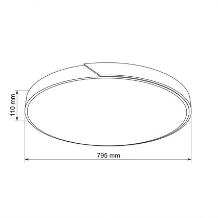 Brilagi - Candeeiro de tecto LED regulável PILANA LED/72W/230V 3000-6500K carvalho/preto Ø 80 cm + controlo remoto