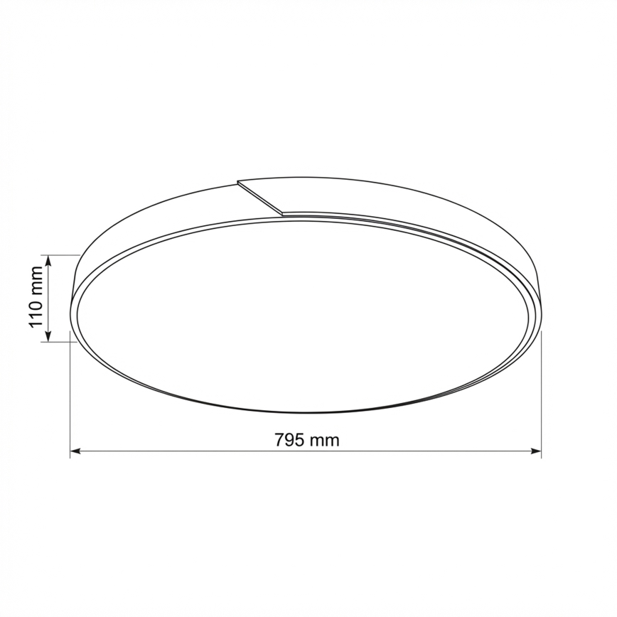 Brilagi - Candeeiro de tecto LED regulável PILANA LED/72W/230V 3000-6500K carvalho/preto Ø 80 cm + controlo remoto