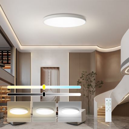 Brilagi - Candeeiro de teto LED dimerizável POOL SMART LED/180W/230V 3000-6000K diâmetro 120 cm Wi-Fi Tuya branco + controlo remoto