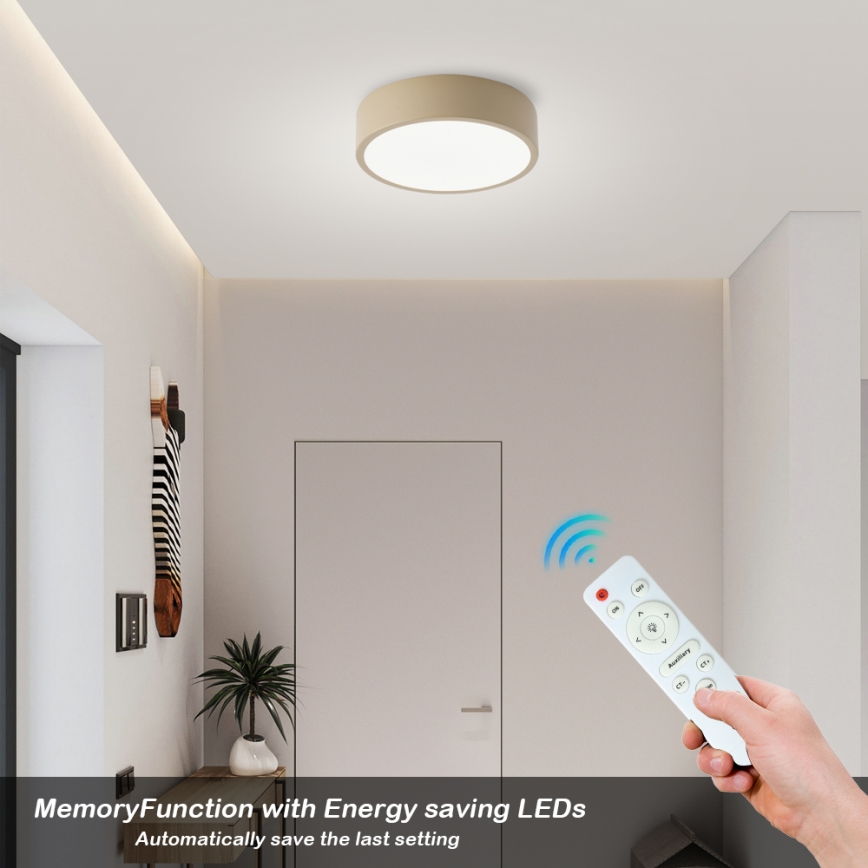 Brilagi - Candeeiro de tecto LED regulável POOL LED/18W/230V 3000-6000K 20 cm bege + controlo remoto