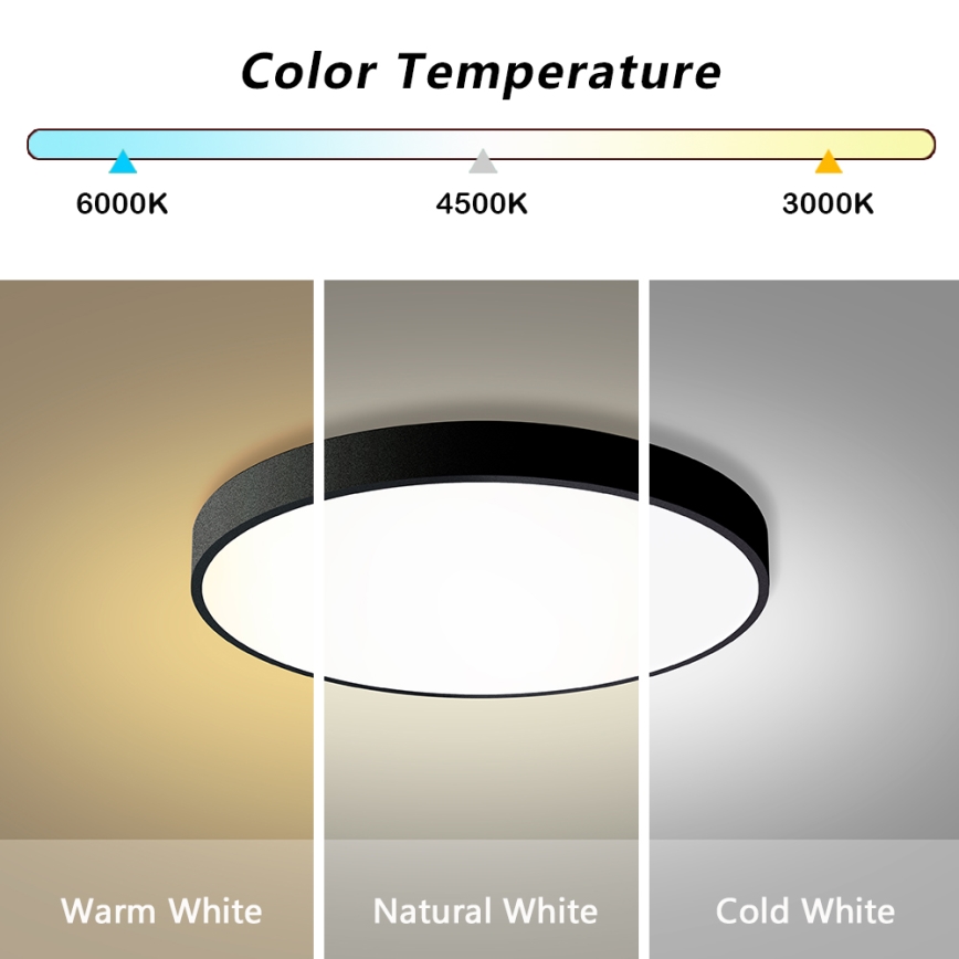 Brilagi - Candeeiro de teto LED regulável POOL LED/60W/230V 3000-6000K Ø 60 cm preto + controlo remoto