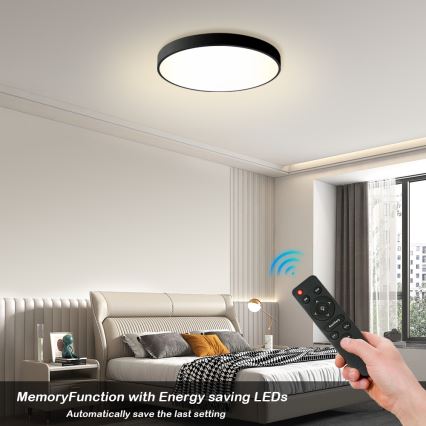 Brilagi - Candeeiro de teto LED regulável POOL LED/60W/230V 3000-6000K Ø 60 cm preto + controlo remoto