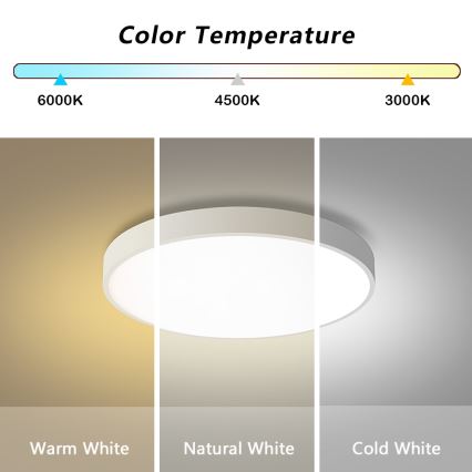 Brilagi - Luminária de teto LED regulável POOL LED/60W/230V 3000-6000K diâmetro 60 cm branca + controlo remoto