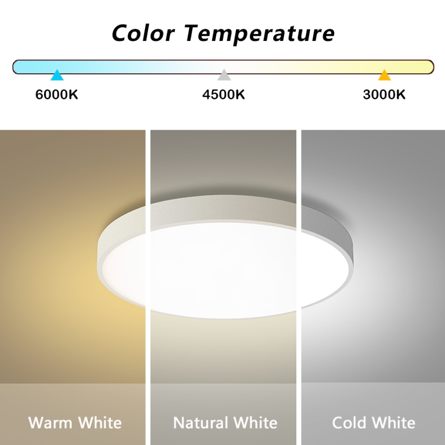 Brilagi - Luminária de teto LED regulável POOL LED/60W/230V 3000-6000K diâmetro 60 cm branca + controlo remoto
