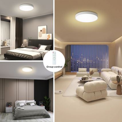 Brilagi - Luminária de teto LED regulável POOL LED/60W/230V 3000-6000K diâmetro 60 cm branca + controlo remoto