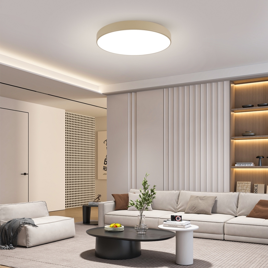 Brilagi - Candeeiro de teto LED dimerizável POOL SMART LED/100W/230V 3000-6000K 80 cm bege Wi-Fi Tuya + comando remoto
