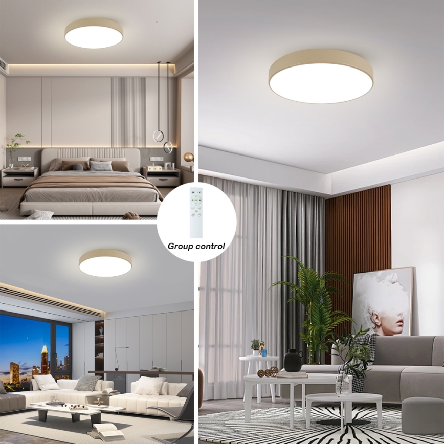 Brilagi - Candeeiro de teto LED dimerizável POOL SMART LED/100W/230V 3000-6000K 80 cm bege Wi-Fi Tuya + comando remoto