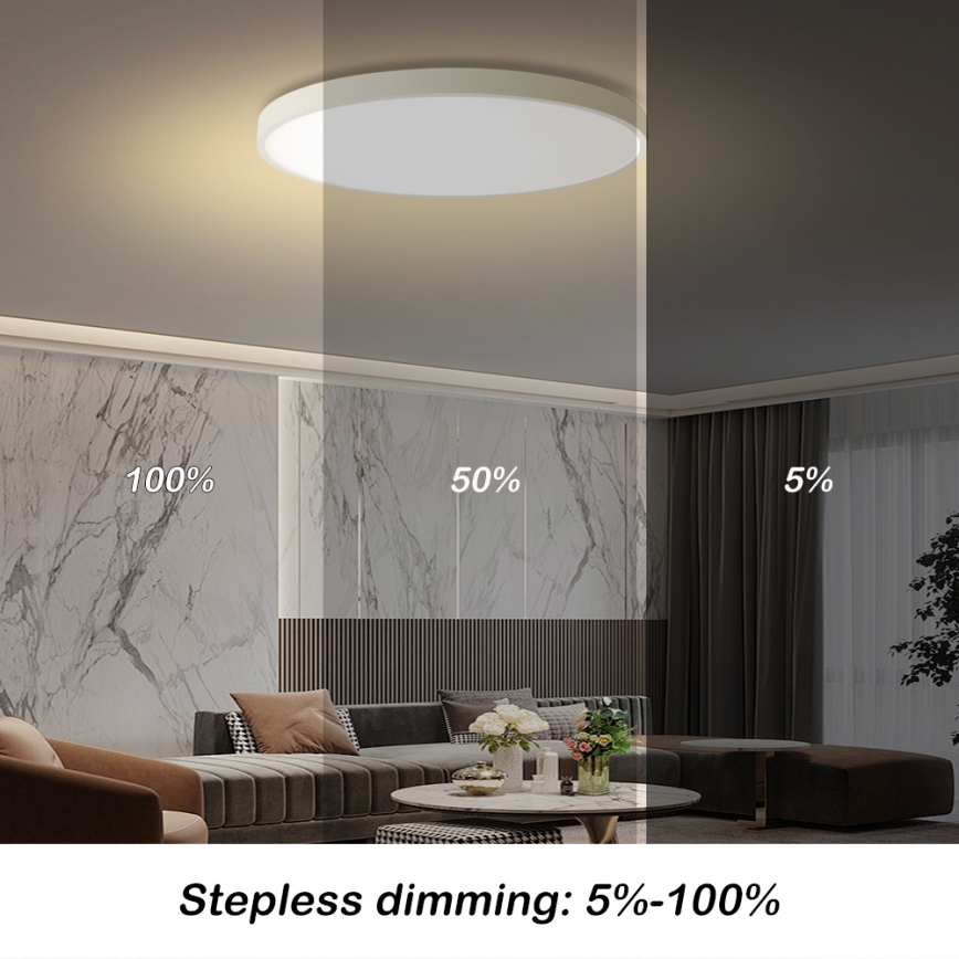 Brilagi - Luminária de tecto LED dimerizável POOL SMART LED/100W/230V 3000-6000K diâmetro 80 cm Wi-Fi Tuya branca + controlo remoto