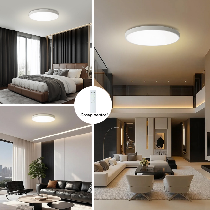 Brilagi - Luminária de tecto LED dimerizável POOL SMART LED/100W/230V 3000-6000K diâmetro 80 cm Wi-Fi Tuya branca + controlo remoto