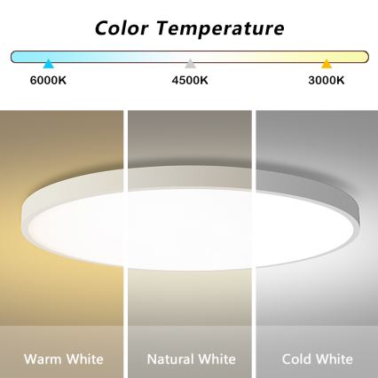 Brilagi - Luminária de teto LED dimerizável POOL SMART LED/128W/230V 3000-6000K diâmetro 100 cm Wi-Fi Tuya branco + controlo remoto