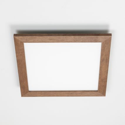 Brilagi - Candeeiro de tecto LED dimerizável SLIMFRAME WOOD LED/36W/230V 49,5x49,5 cm 3000-6000K castanho escuro + controlo remoto