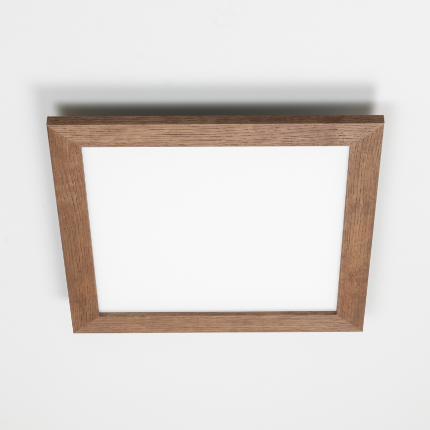 Brilagi - Candeeiro de tecto LED dimerizável SLIMFRAME WOOD LED/36W/230V 49,5x49,5 cm 3000-6000K castanho escuro + controlo remoto