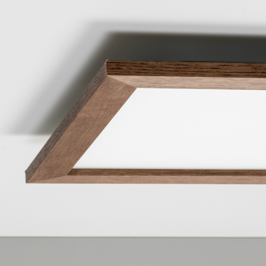 Brilagi - Candeeiro de tecto LED dimerizável SLIMFRAME WOOD LED/36W/230V 49,5x49,5 cm 3000-6000K castanho escuro + controlo remoto