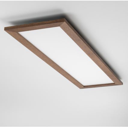 Brilagi - Luminária de teto LED regulável SLIMFRAME WOOD LED/58W/230V 124x34 cm 3000-6000K castanho escuro + controlo remoto