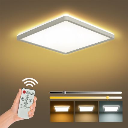 Brilagi - Candeeiro de teto LED dimerizável ULTRA SLIM LED/18W/230V 2700-6500K 30x30 cm branco + comando remoto