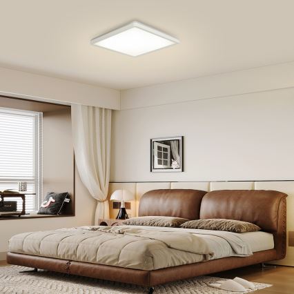 Brilagi - Candeeiro de teto LED dimerizável ULTRA SLIM LED/18W/230V 2700-6500K 30x30 cm branco + comando remoto