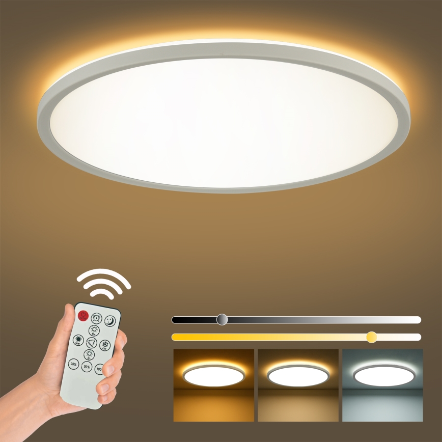 Brilagi - Candeeiro de tecto LED dimável ULTRA SLIM LED/18W/230V 2700-6500K Ø 30 cm branco + comando remoto