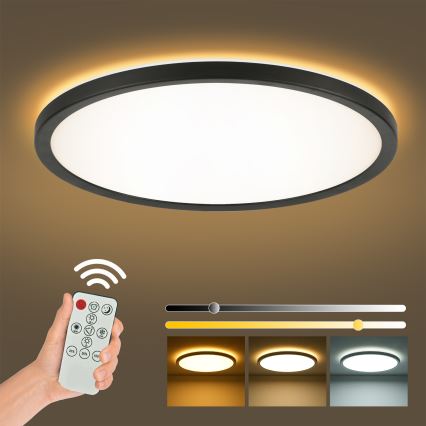 Brilagi - Candeeiro de teto regulável ULTRA SLIM LED/24W/230V 2700-6500K Ø 42 cm preto + controlo remoto