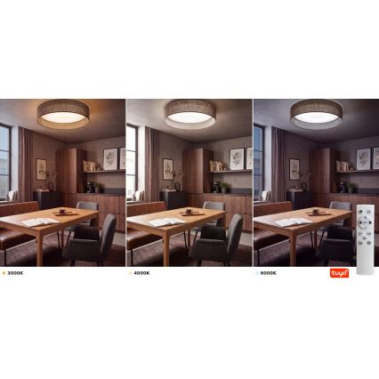 Brilagi - Candeeiro de tecto LED dimerizável VELVET SMARTIX STARS LED/24W/230V 3000-6000K Ø 45 cm castanho Wi-Fi Tuya Beacon + comando remoto