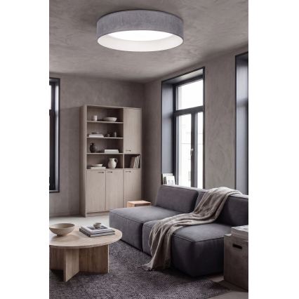 Brilagi - Candeeiro de teto LED dimerizável VELVET SMARTIX LED/36W/230V 3000-6000K Ø 55 cm cinzento Wi-Fi Tuya Beacon + comando remoto
