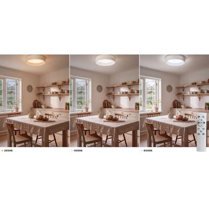 Brilagi - Candeeiro de tecto LED dimerizável VELVET SMART VARI LED/24W/230V 3000–6500K Ø 45 cm branco + comando remoto
