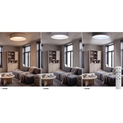 Brilagi - Luminária de teto LED dimerizável VELVET SMART VARI LED/24W/230V 3000-6500K diâmetro 45 cm cinzenta + controlo remoto