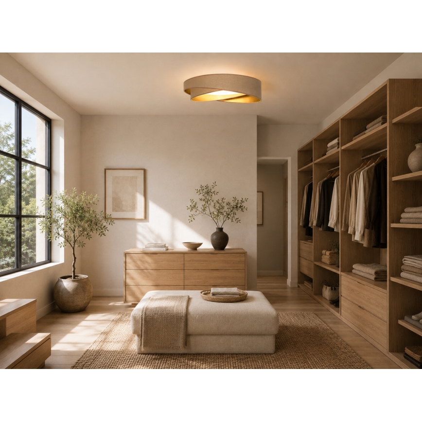 BRILAGI - Candeeiro de tecto LED dimerizável VELVET TWIST LED/36W/230V 3000-6000K Ø 65 cm Wi-Fi Tuya Beacon branco/dourado + controlo remoto