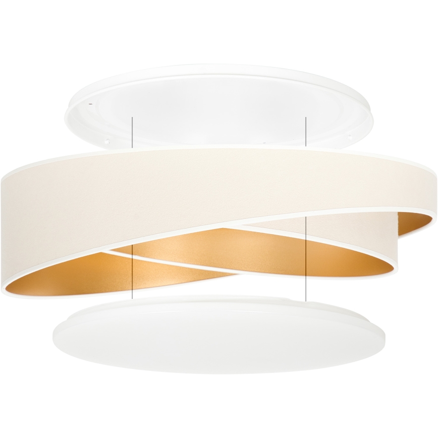 BRILAGI - Candeeiro de tecto LED dimerizável VELVET TWIST LED/36W/230V 3000-6000K Ø 65 cm Wi-Fi Tuya Beacon branco/dourado + controlo remoto
