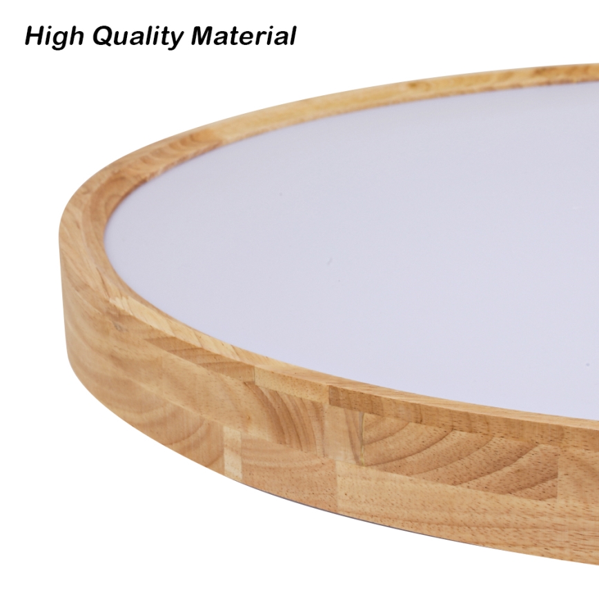 Brilagi - Luminária de teto LED regulável WOODROUND LED/30W/230V 3000-6000K Ø 40 cm madeira IRC 90 + comando remoto