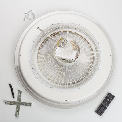 Brilagi - Luminária LED Regulável com Ventilador RONDA LED/48W/230V 3000-6000K prata + comando à distância