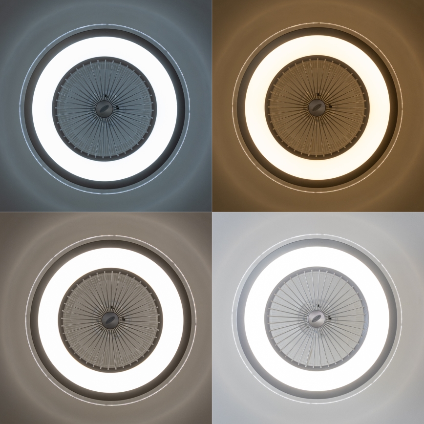 Brilagi - Luminária LED Regulável com Ventilador RONDA LED/48W/230V 3000-6000K prata + comando à distância