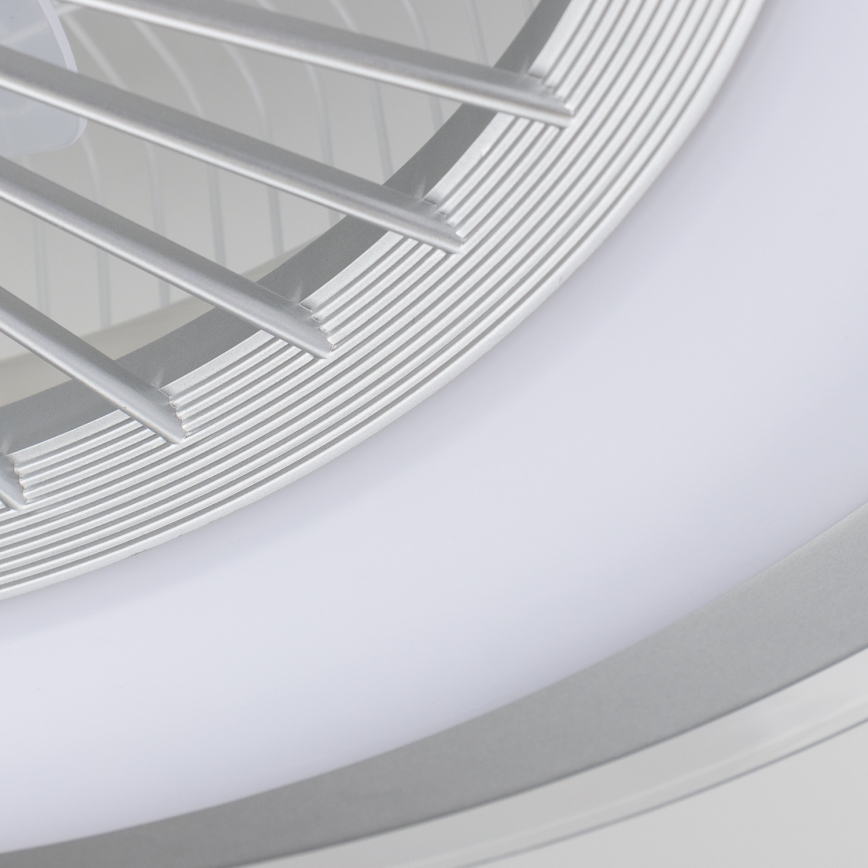 Brilagi - Luminária LED Regulável com Ventilador RONDA LED/48W/230V 3000-6000K prata + comando à distância